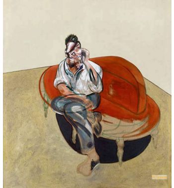 Portrait of Lucian on Orange Couch
