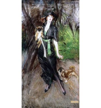 Portrait Of A Lady Lina Bilitis With Two Pekineses 1913