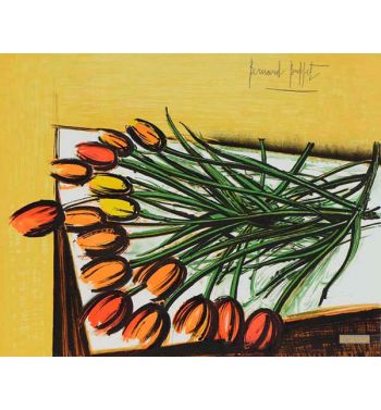 Tulipes Sur Fond Jaune