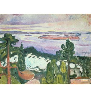 Oslofijord, Northern Beach, Landscape With Railway, Train