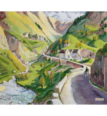 Straße in den Pyrenäen Road in the Pyrenees