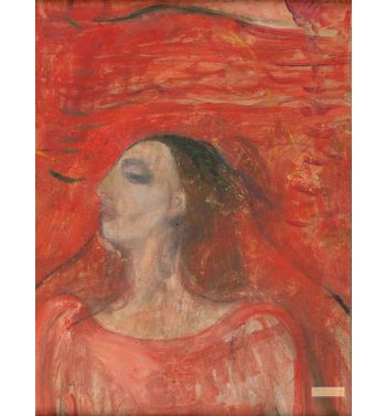 Woman Against A Red Background, 1890S