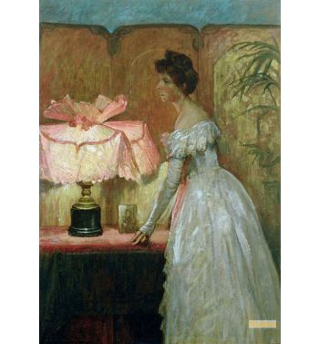 Lamplight Study Of Interior With Lady 1891
