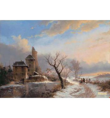 Winter Landscape With Figures Near A City Gate
