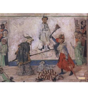 Skeletons Fighting Over A Hanged Man 1891