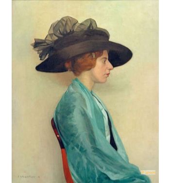 Young Woman In Black Hat