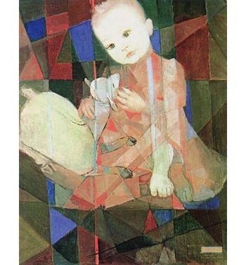 Denise With White Sheep 1961