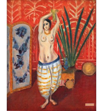 Odalisque With A Green Plant And Screen