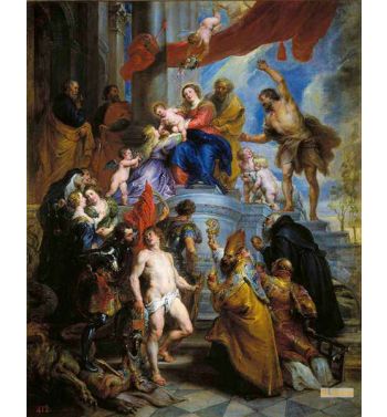 Holy Family Surrounded By Saints