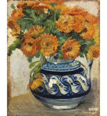 Still Life Of Marigolds In A Westerwald Jug