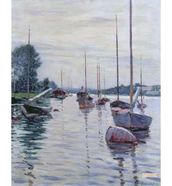 Boats Anchored On The Seine