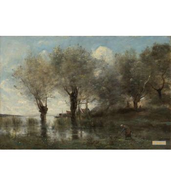 A Pond In Picardy Ca 1867