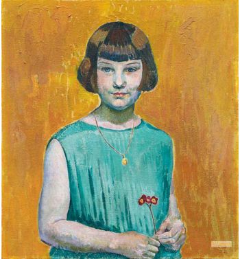 Portrait Eines Jungen Madchens Mit Blume