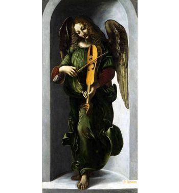 An Angel In Green With A Vielle