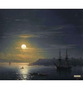 View Of Constantinople In Moonlight
