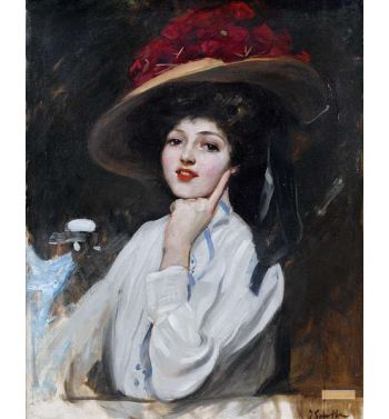 Portrait Of A Young Woman In A Hat Believes That Raquel Meller