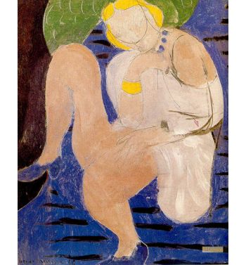Nude On A Blue Background