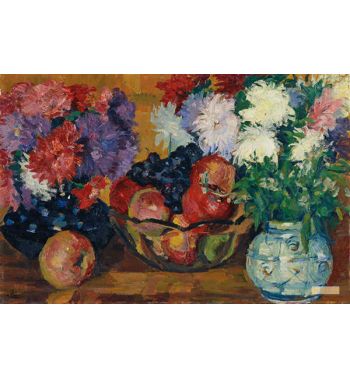Still Life With Asters, Apples And Grapes, 1927