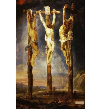 Three Crosses Christ On The Cross Flanked By The Two Murderers 