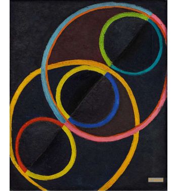 Black Relief With Colored Circles