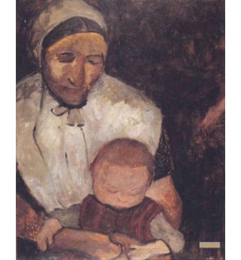 Seated Farmer With Child On Her Lap