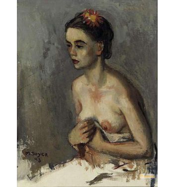 A Female Nude Seated