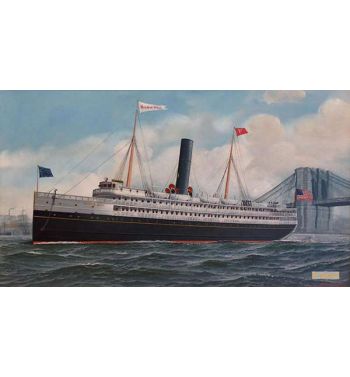 Steam Sail Ship Horatio Hall Off The Brooklyn Bridge
