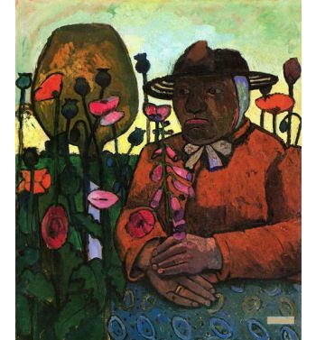 Old Woman From The Poorhouse In The Garden With A Glass Ball