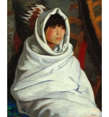 Indian Girl In White Blanket