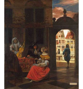 A Musical Party In A Courtyard