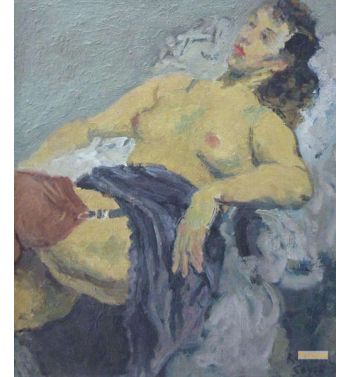 Reclining Nude with Garters