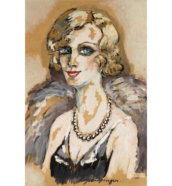 Portrait Of Woman With Pearl Necklace