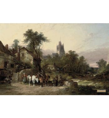 Carousing Outside The Royal Oak Inn