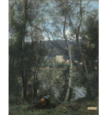 A Woman Gathering Faggots At Ville Davray Ca 1871 74