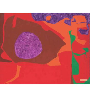 Scribbled Violet Disc in Venetian with Reds and Emerald September