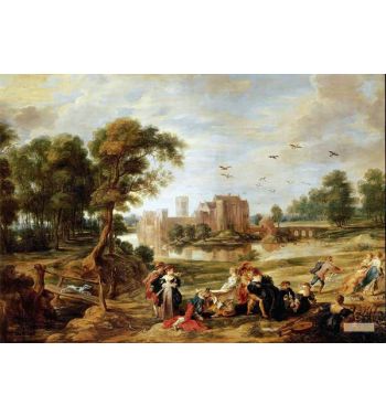 Landscape With Castle And Park Sten