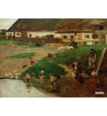 Village Pond In Etzenhausen Village Idyll