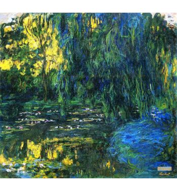Weeping Willow And Water Lily Pond Detail 1916