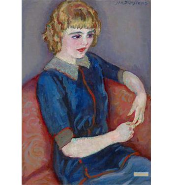 Girl At A Red Sofa