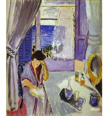 Woman Reading At A Dressing Table