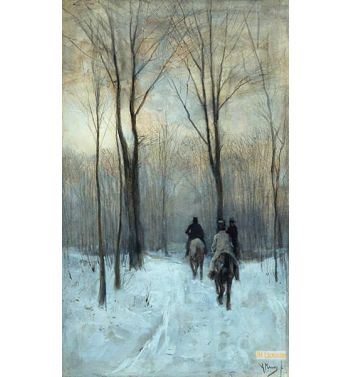 Riders In The Snow In The Haagse Bos