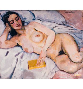 Lying Nude With Book, C, 1930
