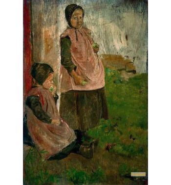 Two Girls Eating Apple