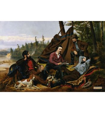 Camping In The Woods Laying Off