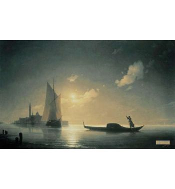 Gondolier At Sea By Night 1843