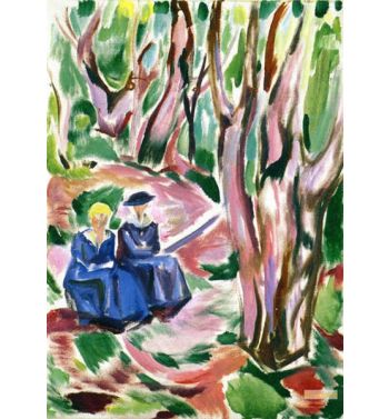 Two Women In The Woods At Ekely, 1923