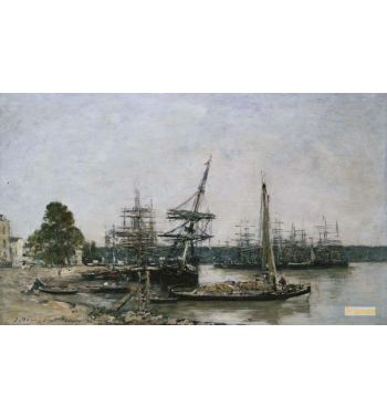 Boat Moorings On The Garonne Bordeaux 1876
