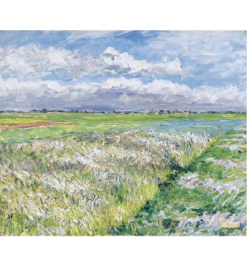 The Plain Of Gennevilliers Etude In Yellow And Green 1884