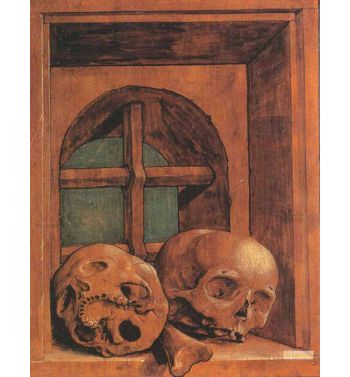 Two Skulls In A Window Niche