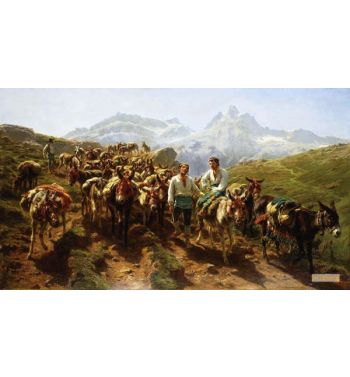 Spanish Muleteers Crossing The Pyrenees 1857
